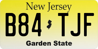 NJ license plate B84TJF
