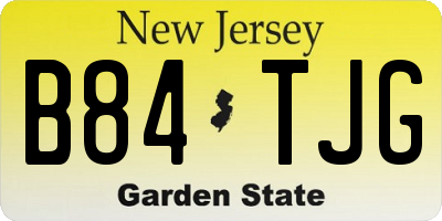 NJ license plate B84TJG