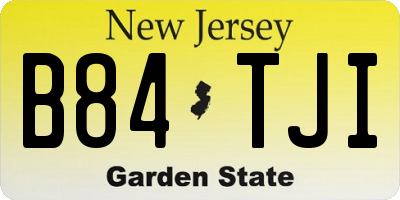 NJ license plate B84TJI
