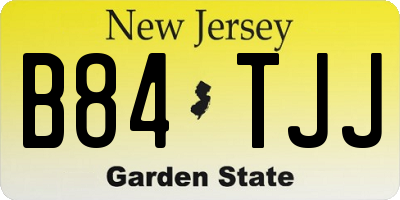 NJ license plate B84TJJ