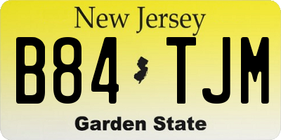 NJ license plate B84TJM
