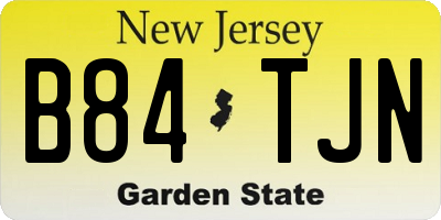 NJ license plate B84TJN