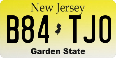 NJ license plate B84TJO