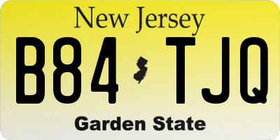 NJ license plate B84TJQ