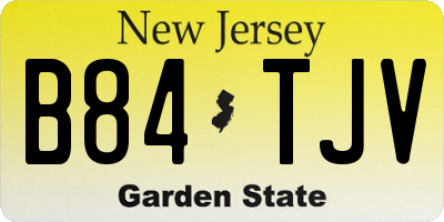 NJ license plate B84TJV