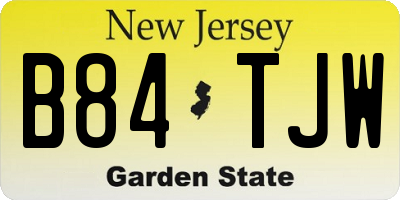NJ license plate B84TJW