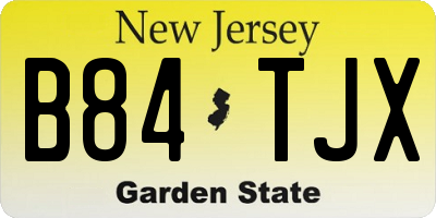 NJ license plate B84TJX