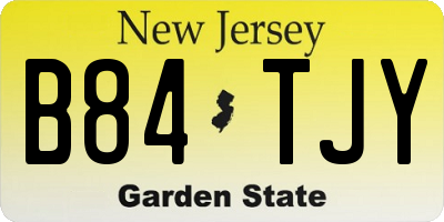 NJ license plate B84TJY