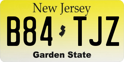 NJ license plate B84TJZ