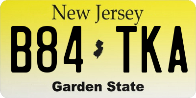 NJ license plate B84TKA