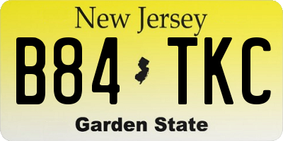 NJ license plate B84TKC
