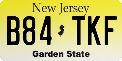 NJ license plate B84TKF