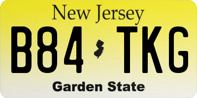 NJ license plate B84TKG