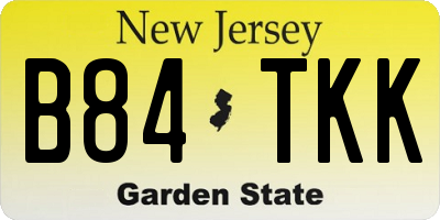 NJ license plate B84TKK