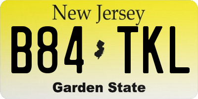 NJ license plate B84TKL
