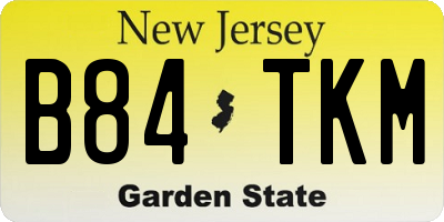 NJ license plate B84TKM