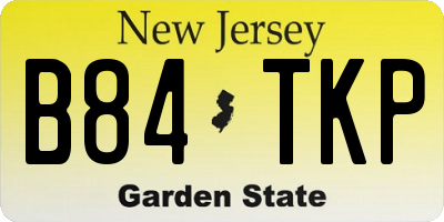 NJ license plate B84TKP