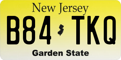 NJ license plate B84TKQ