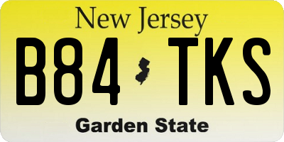 NJ license plate B84TKS
