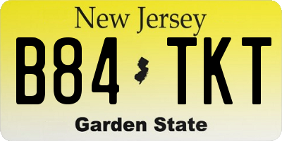 NJ license plate B84TKT