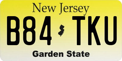 NJ license plate B84TKU