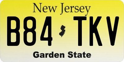 NJ license plate B84TKV