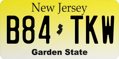 NJ license plate B84TKW