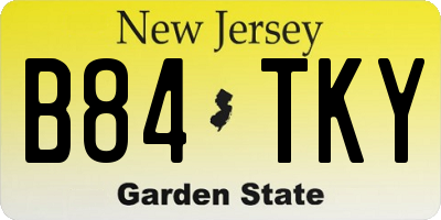 NJ license plate B84TKY
