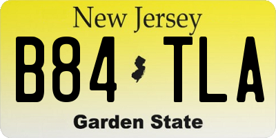 NJ license plate B84TLA
