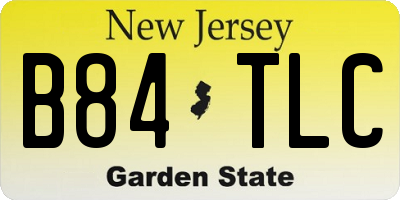 NJ license plate B84TLC