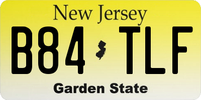 NJ license plate B84TLF