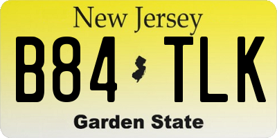NJ license plate B84TLK