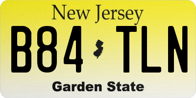 NJ license plate B84TLN