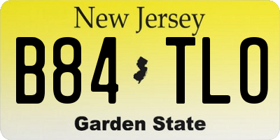 NJ license plate B84TLO