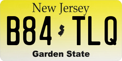 NJ license plate B84TLQ