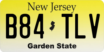 NJ license plate B84TLV