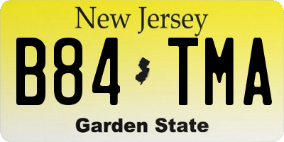 NJ license plate B84TMA