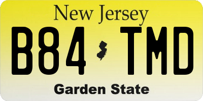NJ license plate B84TMD