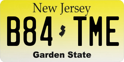 NJ license plate B84TME