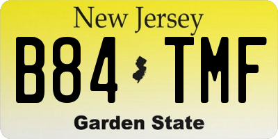 NJ license plate B84TMF