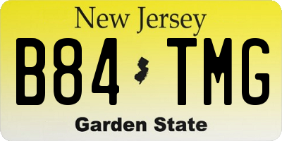 NJ license plate B84TMG