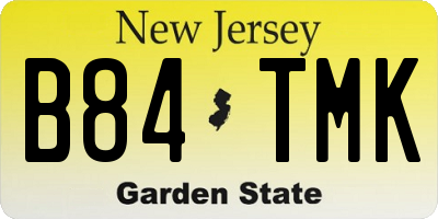 NJ license plate B84TMK