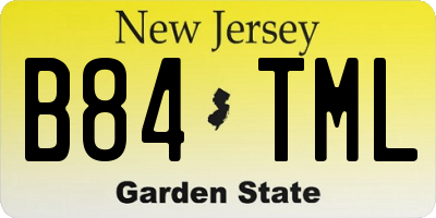 NJ license plate B84TML
