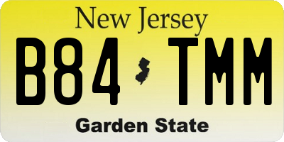 NJ license plate B84TMM
