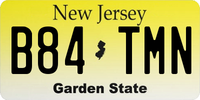 NJ license plate B84TMN
