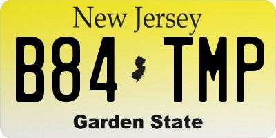 NJ license plate B84TMP