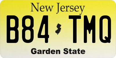 NJ license plate B84TMQ