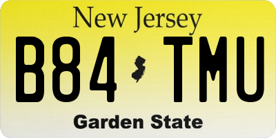 NJ license plate B84TMU