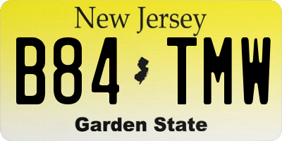 NJ license plate B84TMW