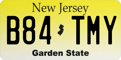NJ license plate B84TMY